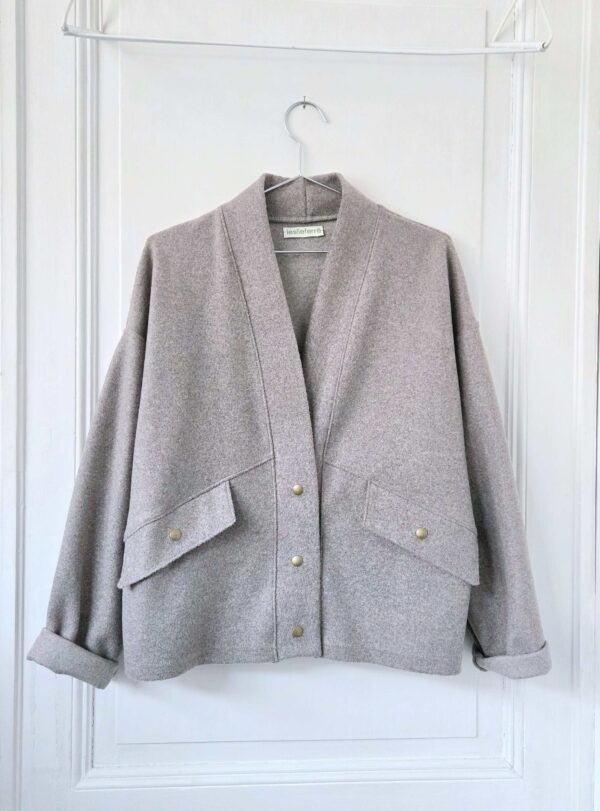 Cardigan Hector Gris Taupe Laine