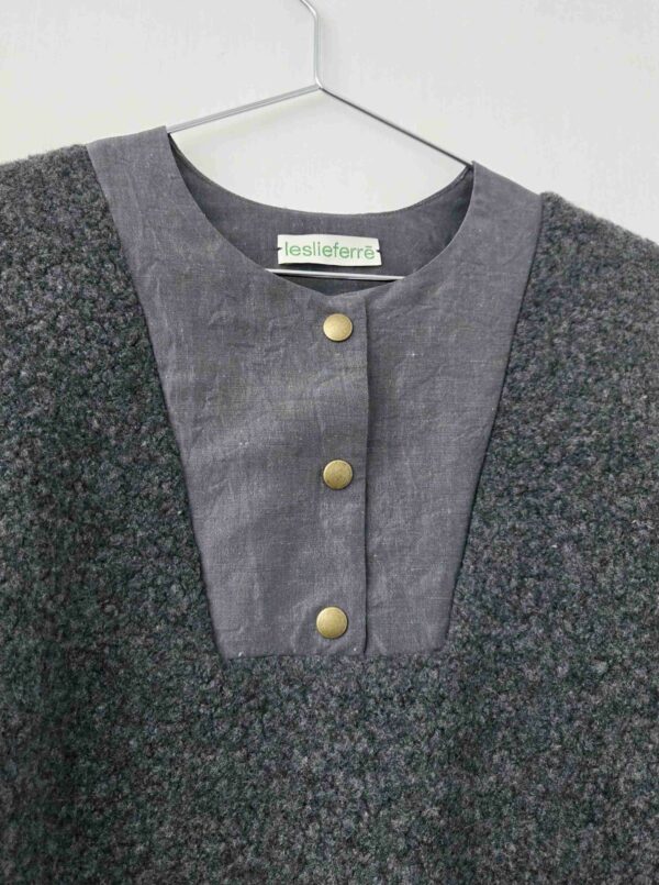 Sweatshirt Teddy Laine Gris Anthracite  – Image 2